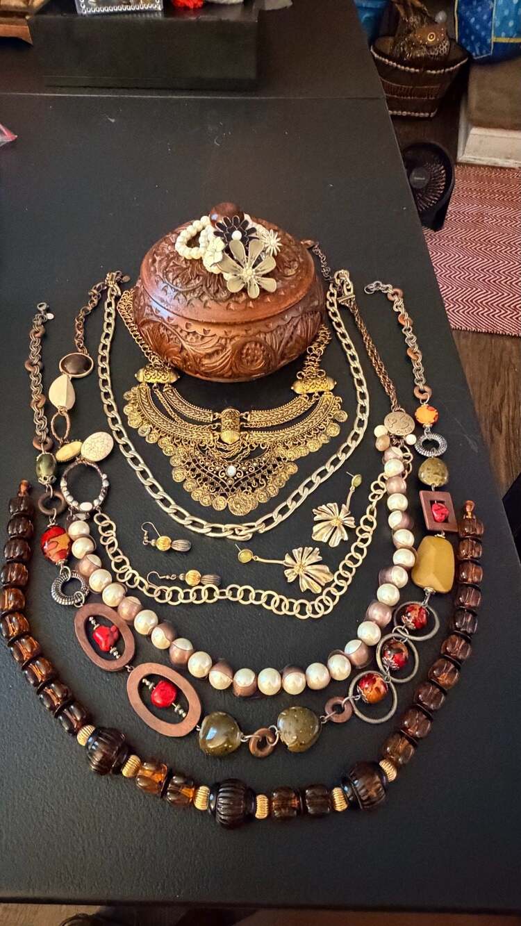 Chico's Statement Jewelry Collection Including Boho Layered Necklaces and Floral